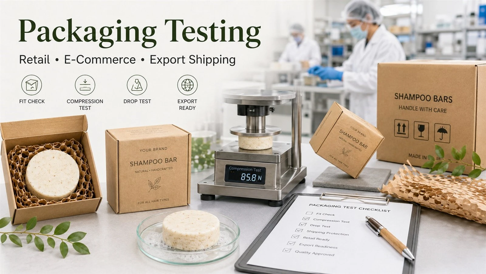 OEM shampoo bar packaging testing for retail e-commerce and export shipping OEM shampoo bar packaging testing for retail e-commerce and export shipping